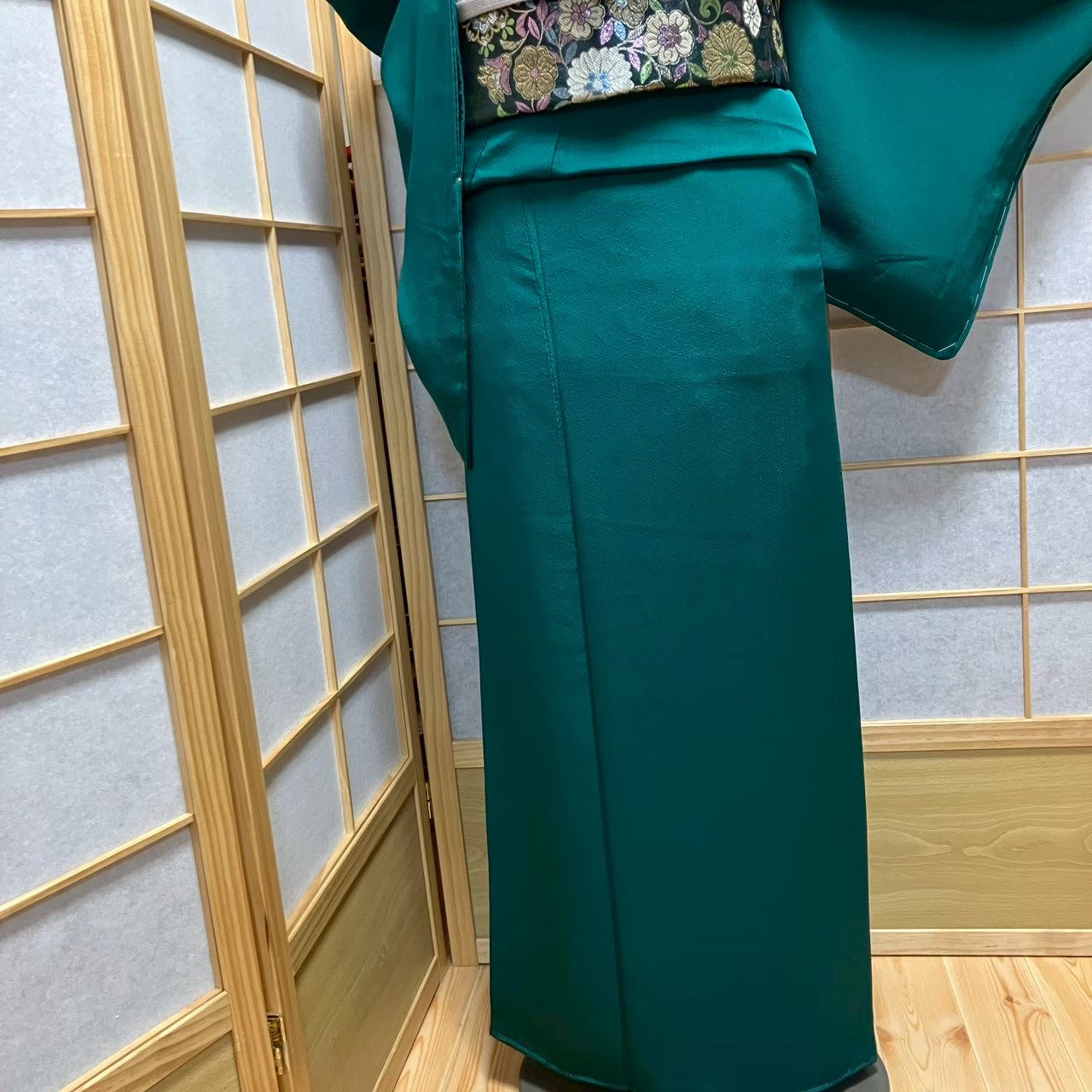 7522# Japanese Plain Kimono Vintage Womens Silk Fabric Robe Kimono only sold