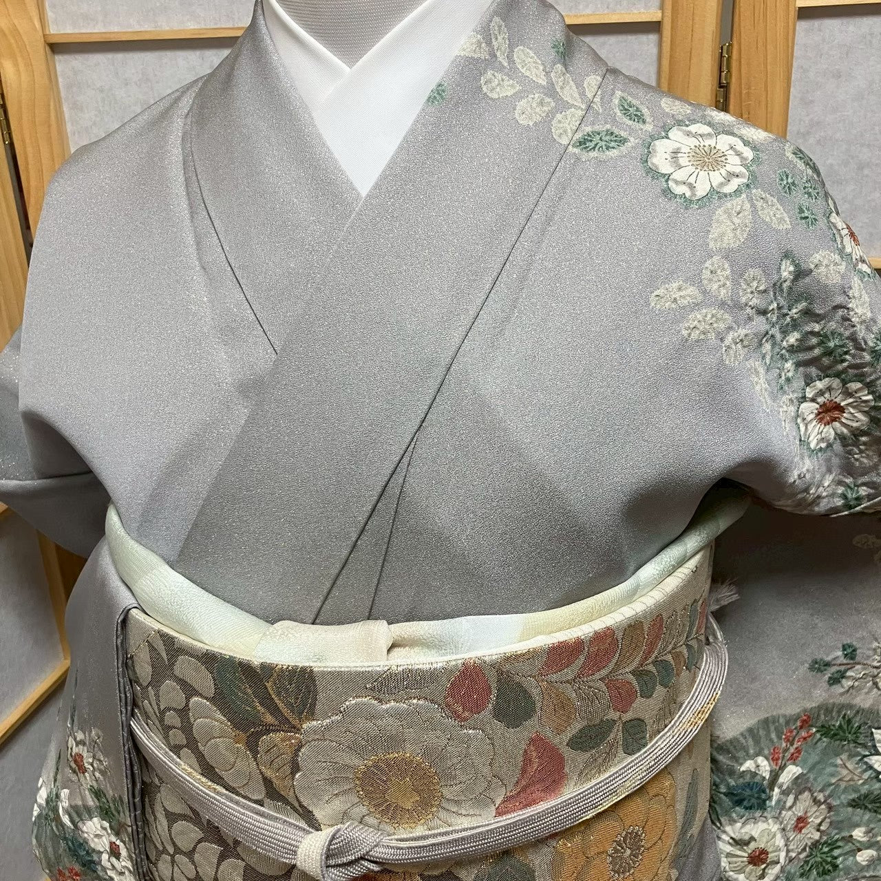 7798# Japanese Kimono Vintage Womens Silk Fabric Robe Kimono only sold