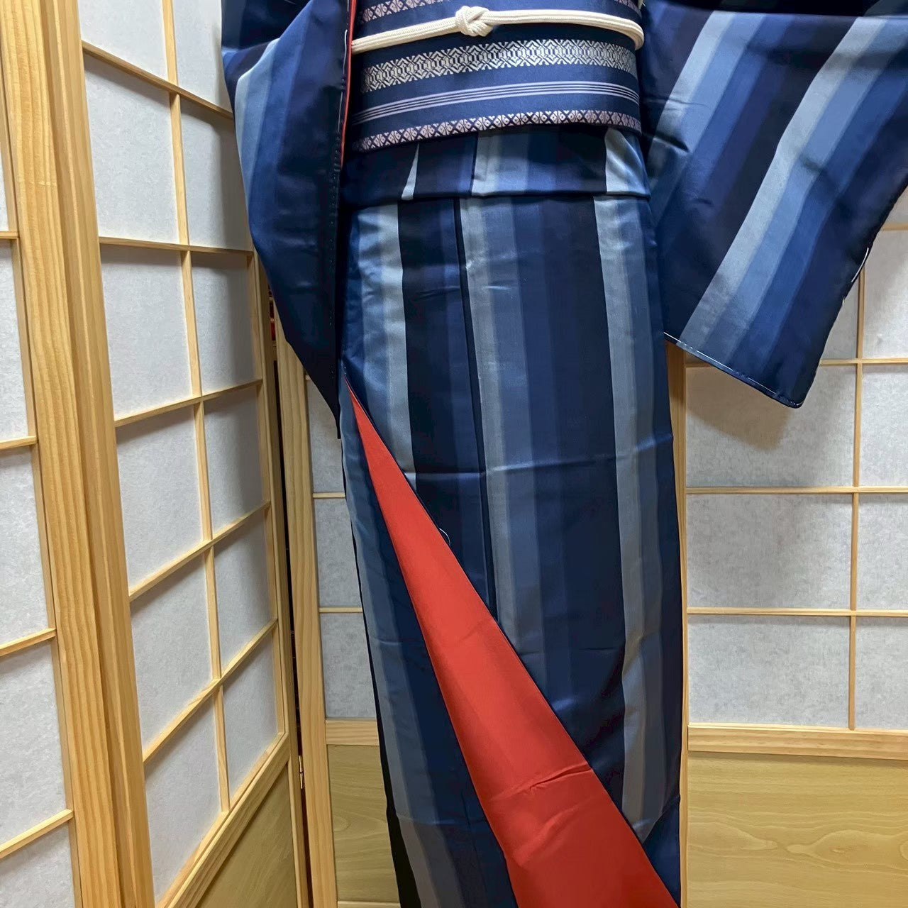 7806# Japanese Kimono Vintage Womens Silk Pongee Fabric Robe Kimono only sold