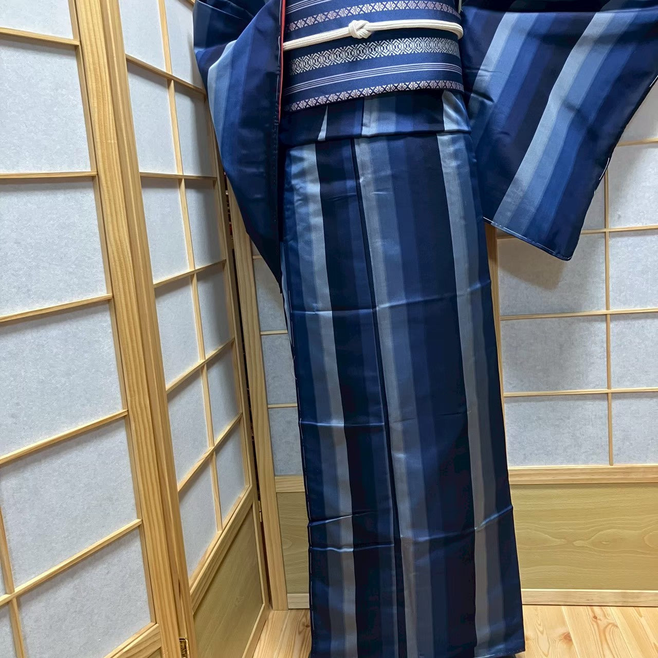 7806# Japanese Kimono Vintage Womens Silk Pongee Fabric Robe Kimono only sold