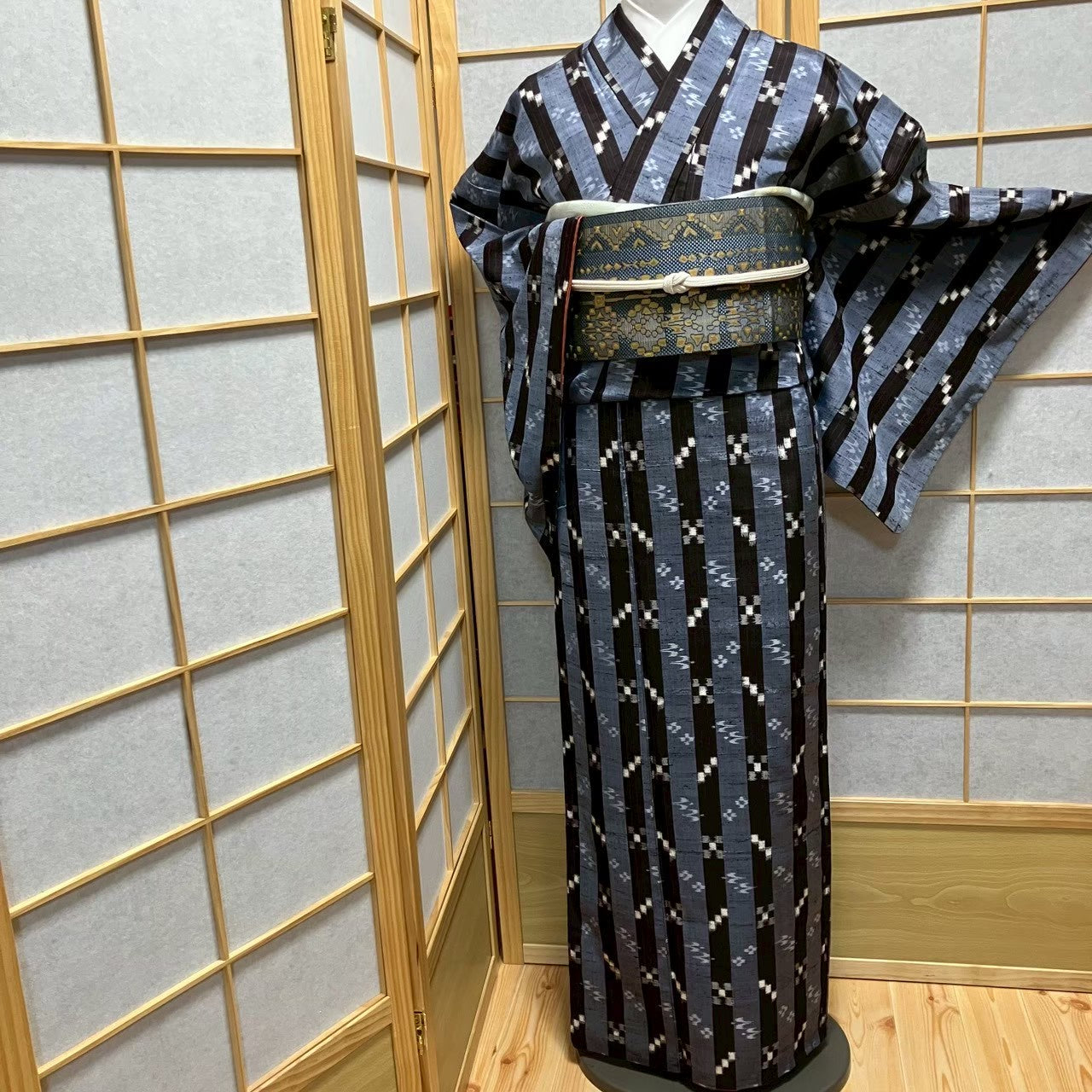 7807# Japanese Kimono Vintage Womens Silk Pongee Fabric Robe Kimono only sold