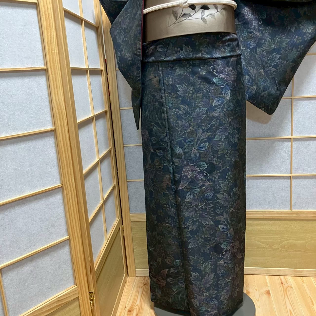7809# Japanese Kimono Vintage Womens Silk Pongee Fabric Robe Kimono only sold