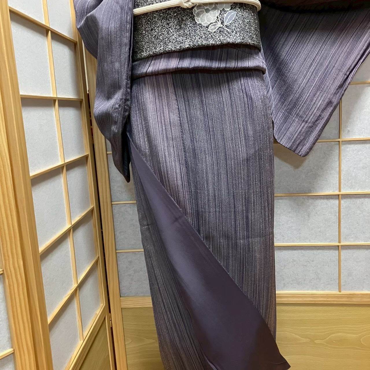 7810# Japanese Kimono Vintage Womens Silk Pongee Fabric Robe Kimono only sold