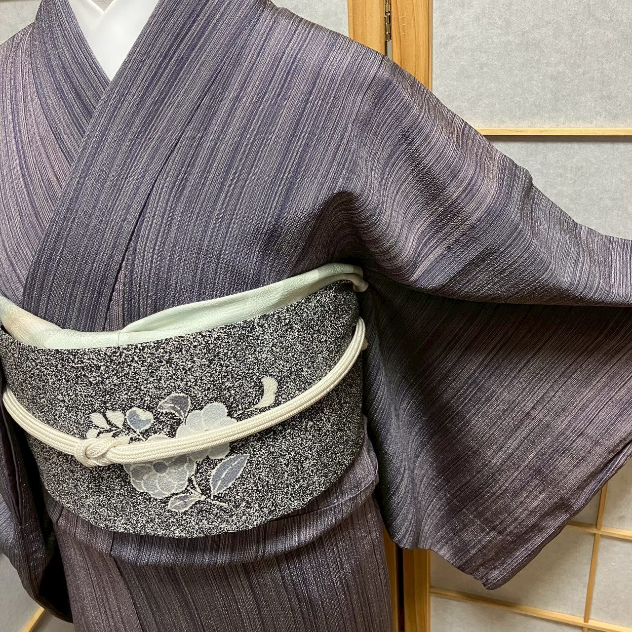 7810# Japanese Kimono Vintage Womens Silk Pongee Fabric Robe Kimono only sold