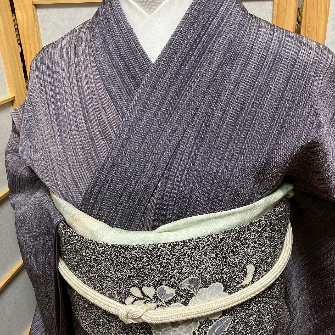7810# Japanese Kimono Vintage Womens Silk Pongee Fabric Robe Kimono only sold