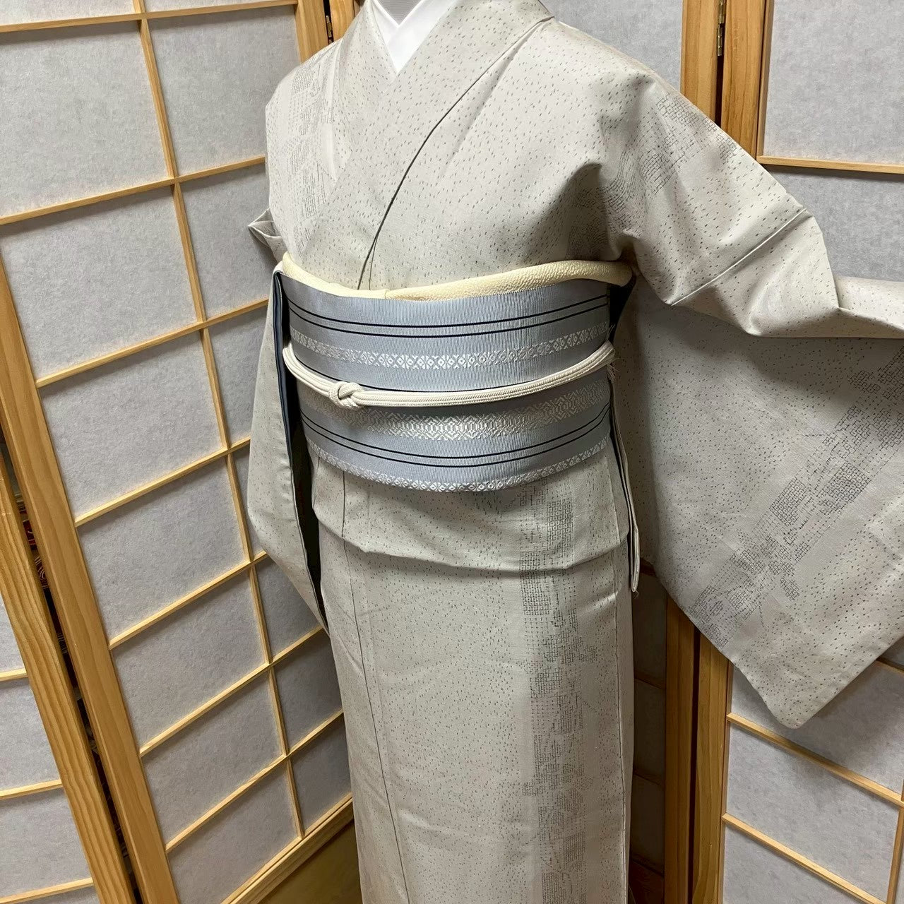 7811# Japanese Kimono Vintage Womens Silk Pongee Fabric Robe Kimono only sold