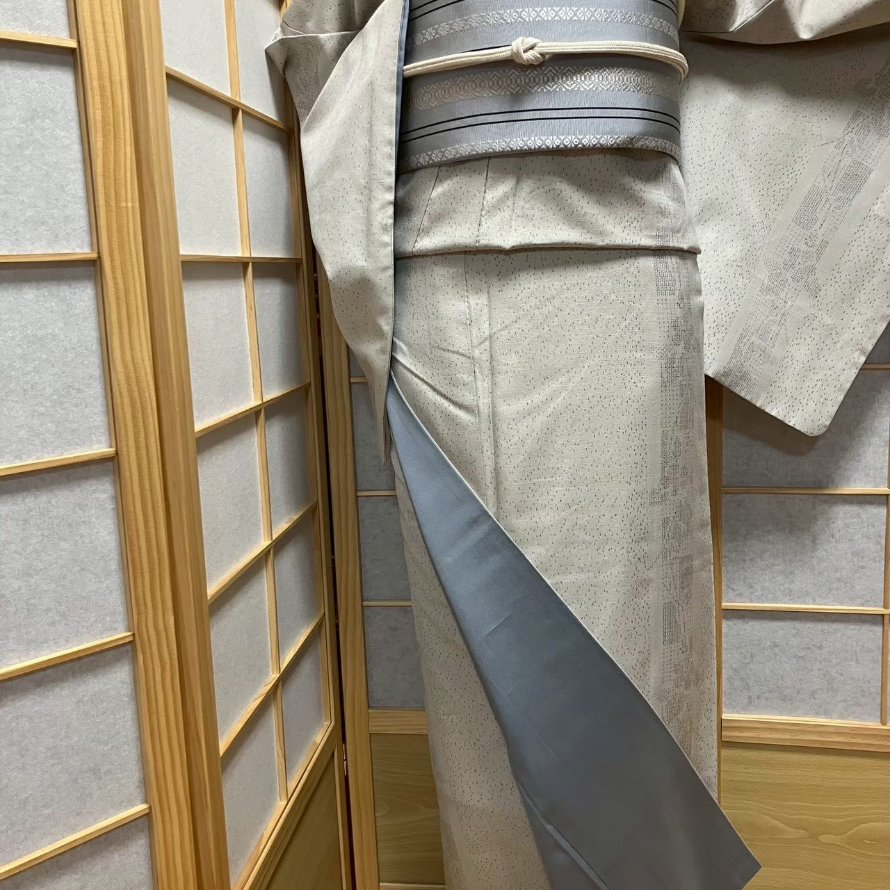 7811# Japanese Kimono Vintage Womens Silk Pongee Fabric Robe Kimono only sold