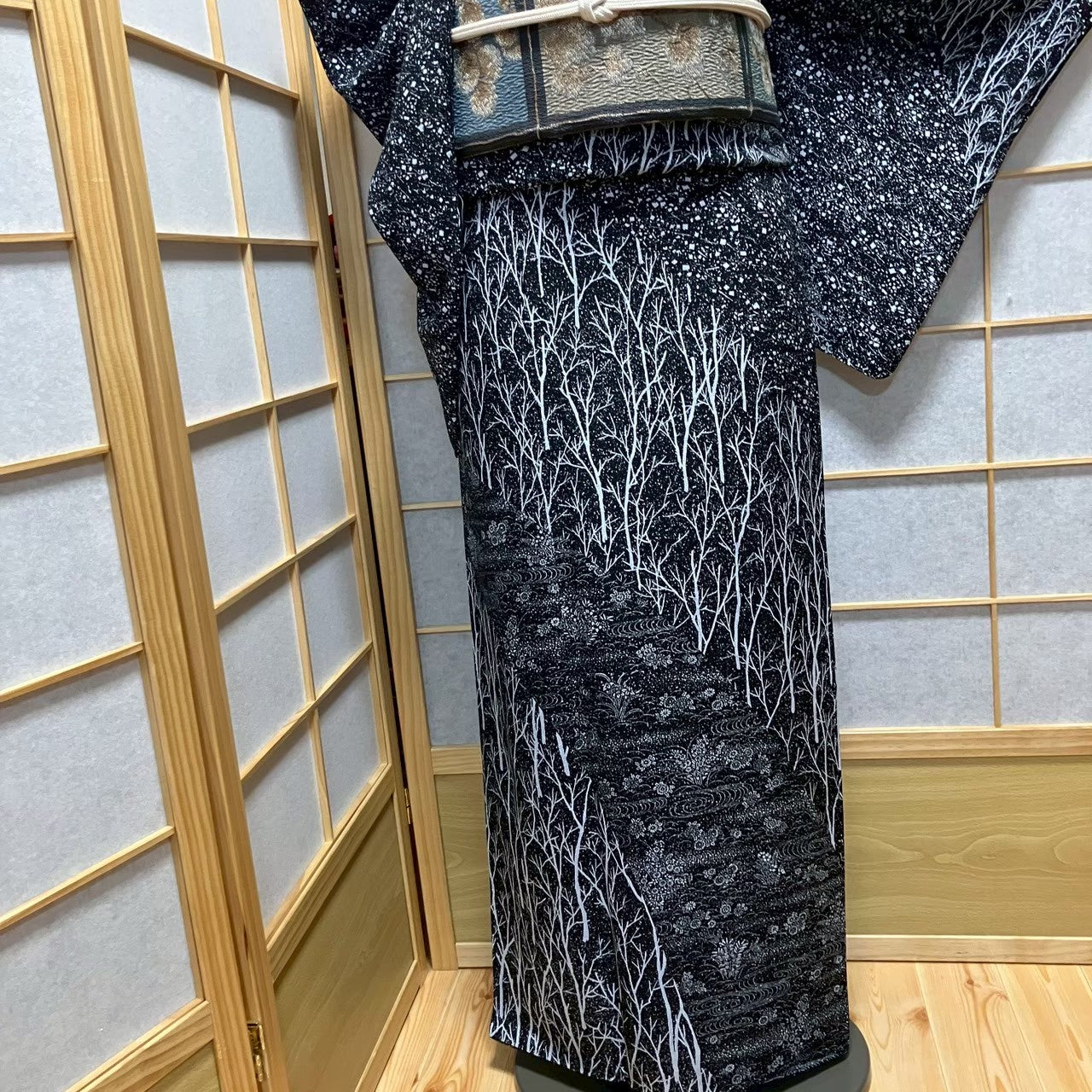7805# Japanese Kimono Vintage Womens Silk Fabric Robe Kimono only sold