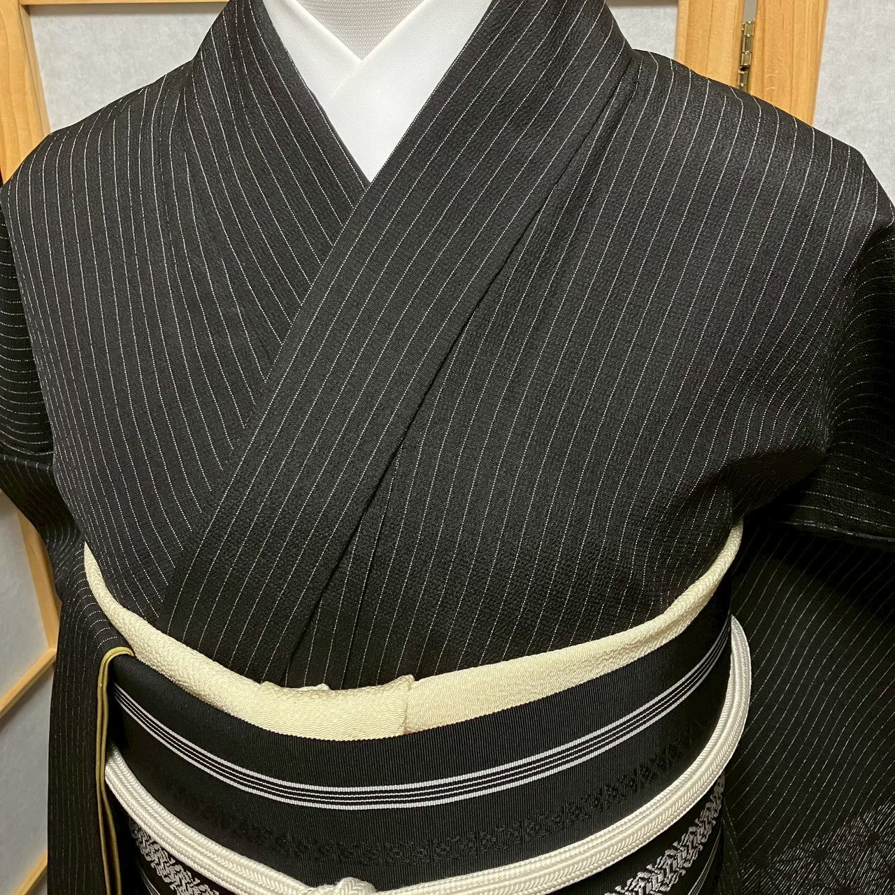 7815# Japanese Kimono Vintage Womens Silk Pongee Fabric Robe Kimono only sold