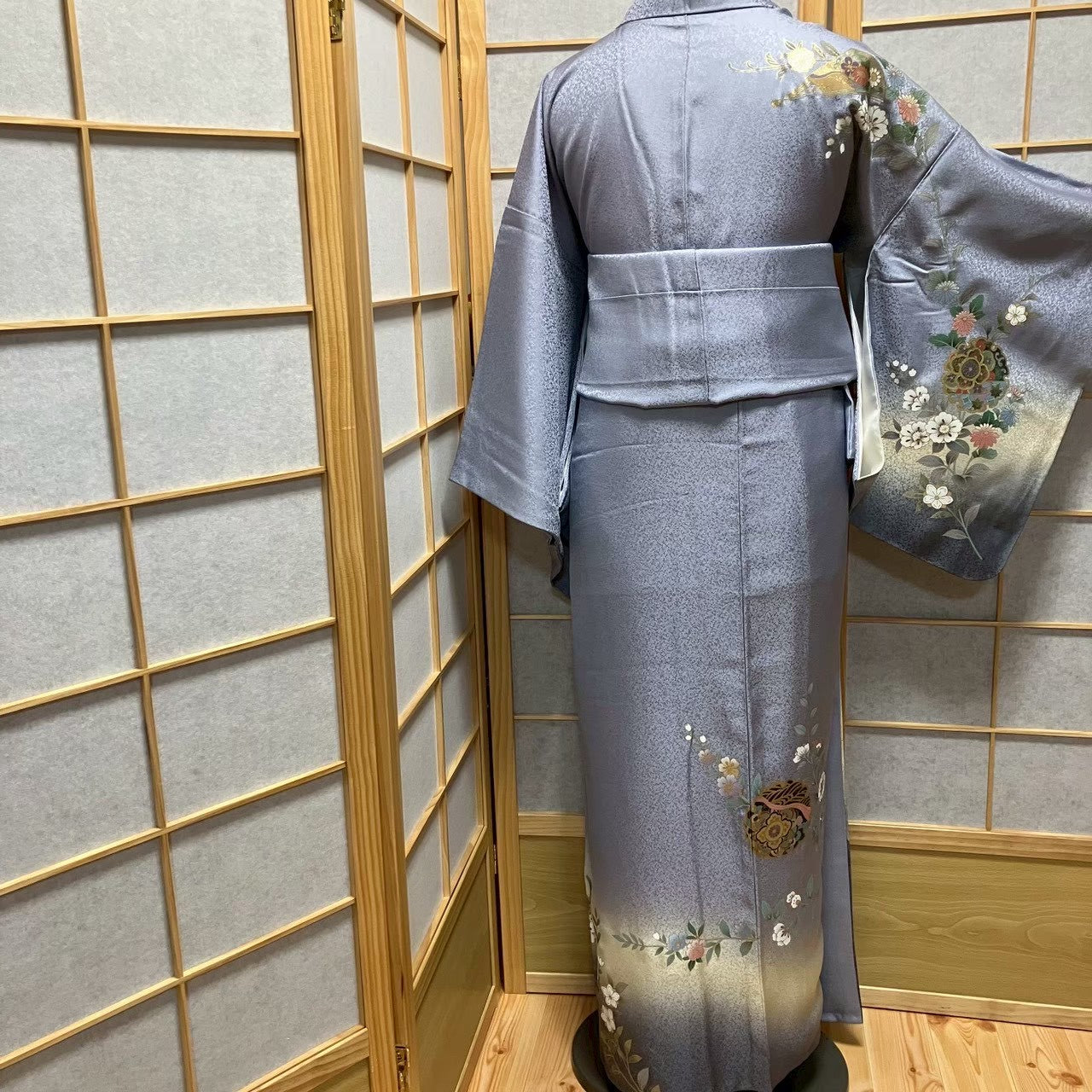 7818# Japanese Kimono Vintage Womens Silk Fabric Robe Kimono only sold