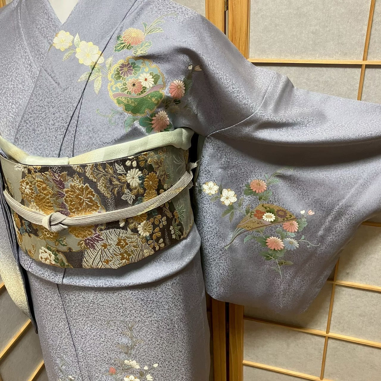 7818# Japanese Kimono Vintage Womens Silk Fabric Robe Kimono only sold