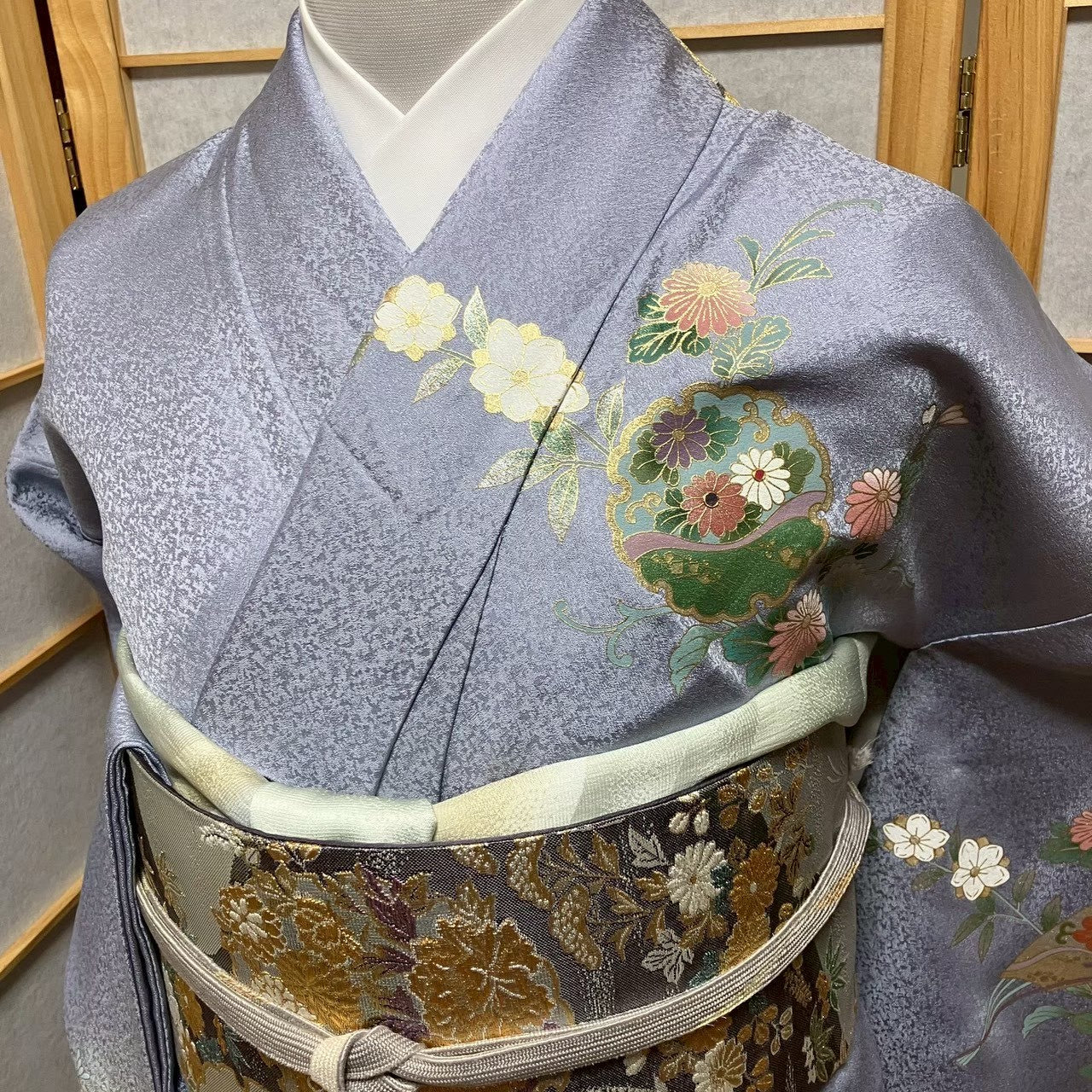 7818# Japanese Kimono Vintage Womens Silk Fabric Robe Kimono only sold