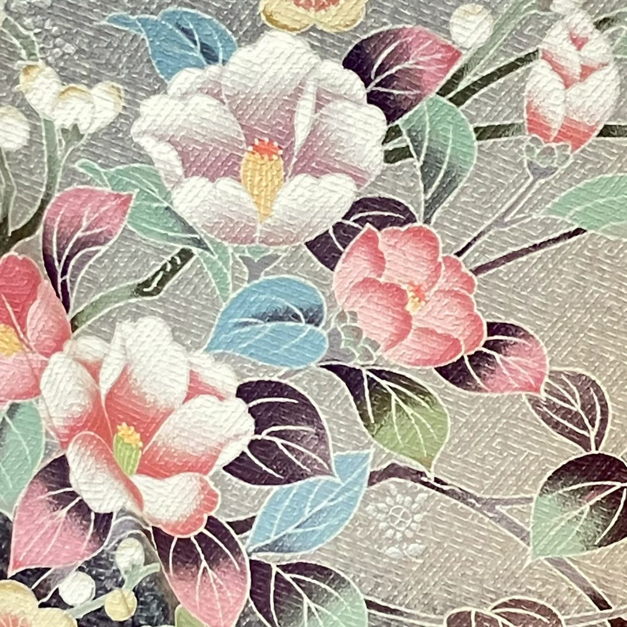 7820# Japanese Kimono Vintage Womens Silk Fabric Robe Kimono only sold Gray