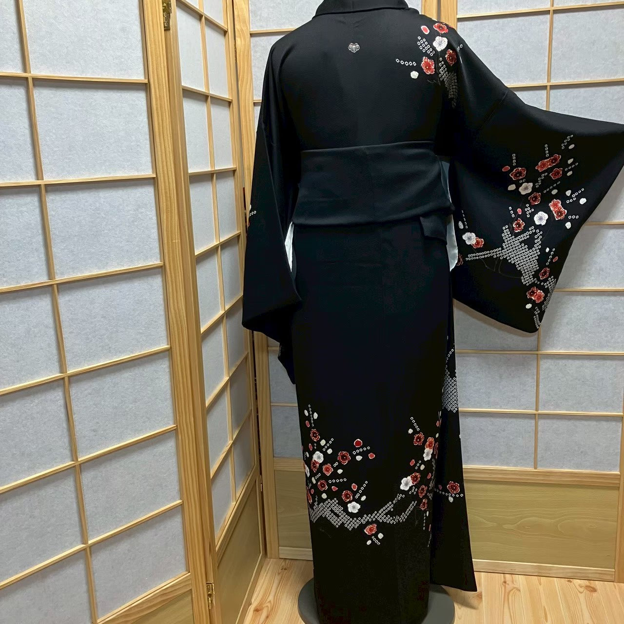 8072# Japanese Kimono Vintage Womens Silk Fabric Robe Kimono only sold Shibori