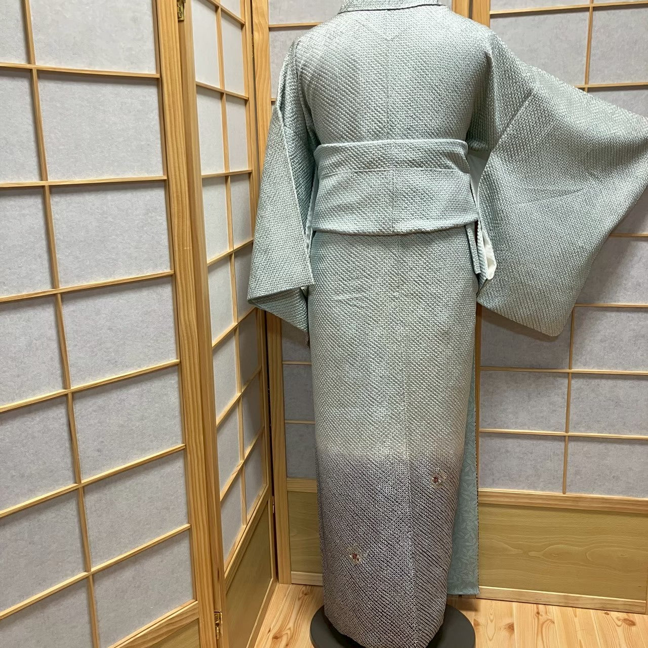 8073# Japanese Kimono Vintage Womens Silk Fabric Robe Kimono only sold Shibori
