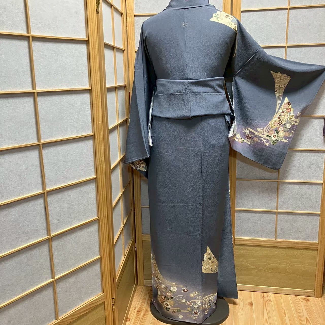 8074# Japanese Kimono Vintage Womens Silk Fabric Robe Kimono only sold
