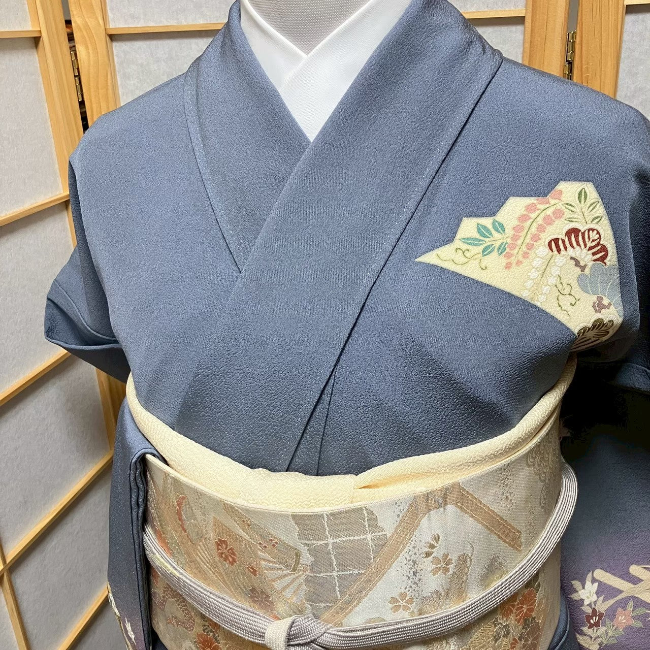 8074# Japanese Kimono Vintage Womens Silk Fabric Robe Kimono only sold