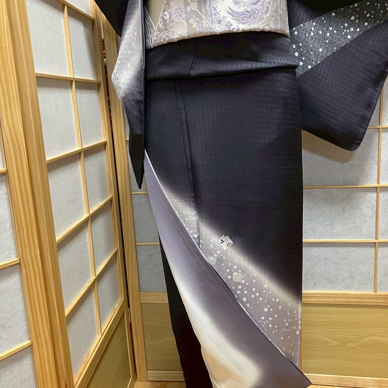 8075# Japanese Kimono Vintage Womens Silk Fabric Robe Kimono only sold