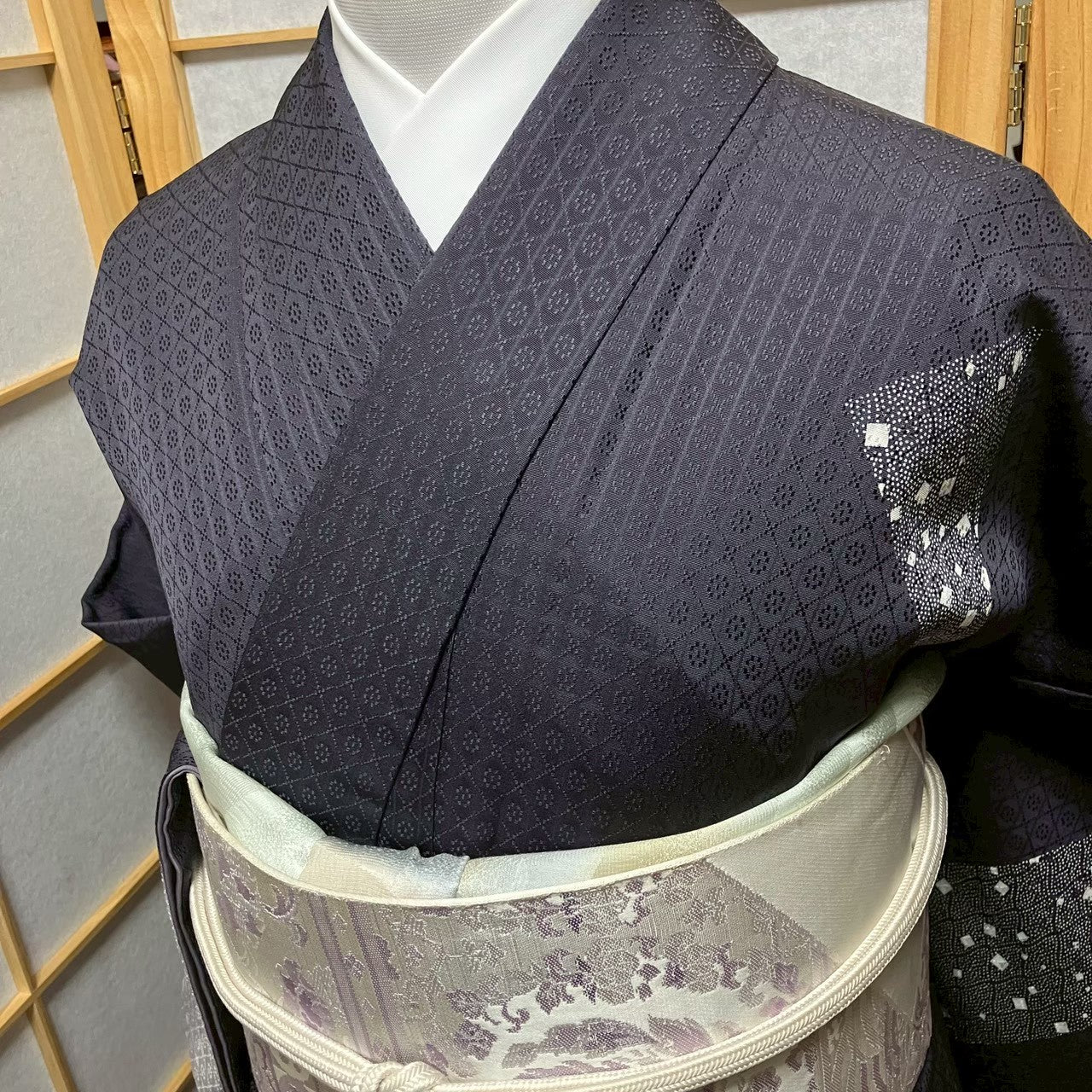 8075# Japanese Kimono Vintage Womens Silk Fabric Robe Kimono only sold