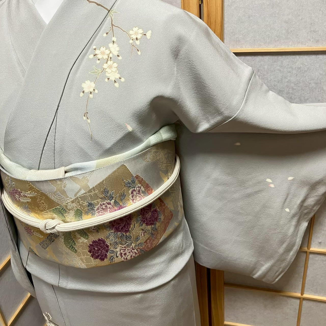 8071# Japanese Kimono Vintage Womens Silk Fabric Robe Kimono only sold
