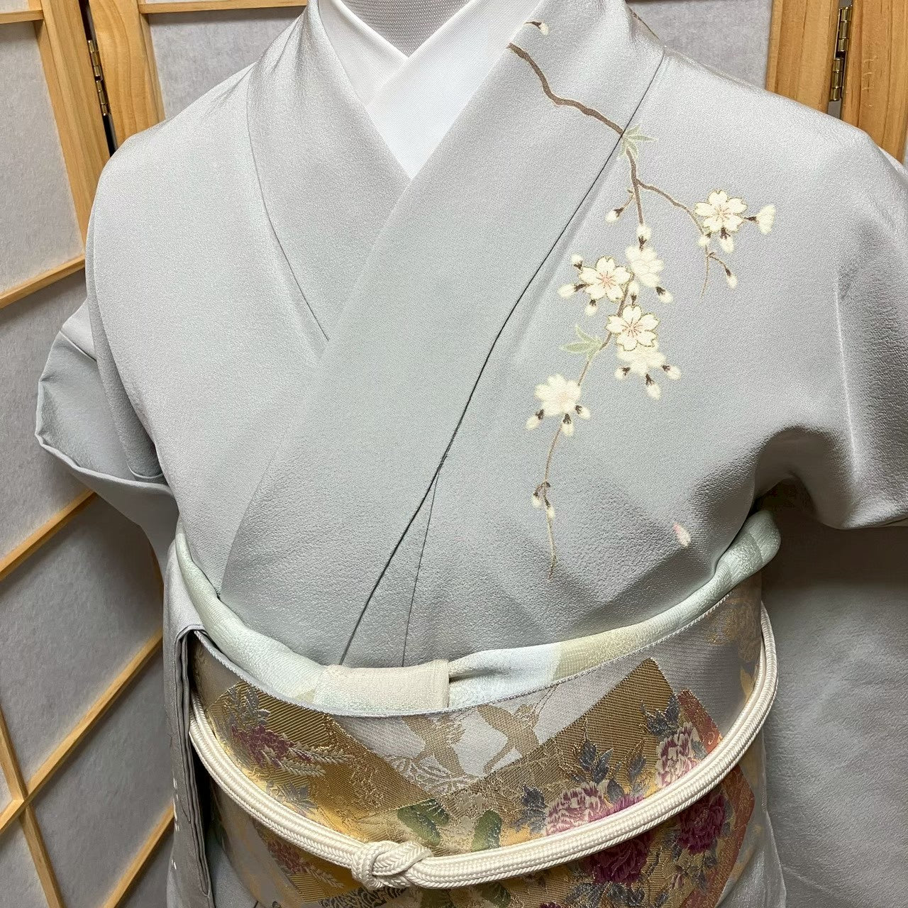 8071# Japanese Kimono Vintage Womens Silk Fabric Robe Kimono only sold