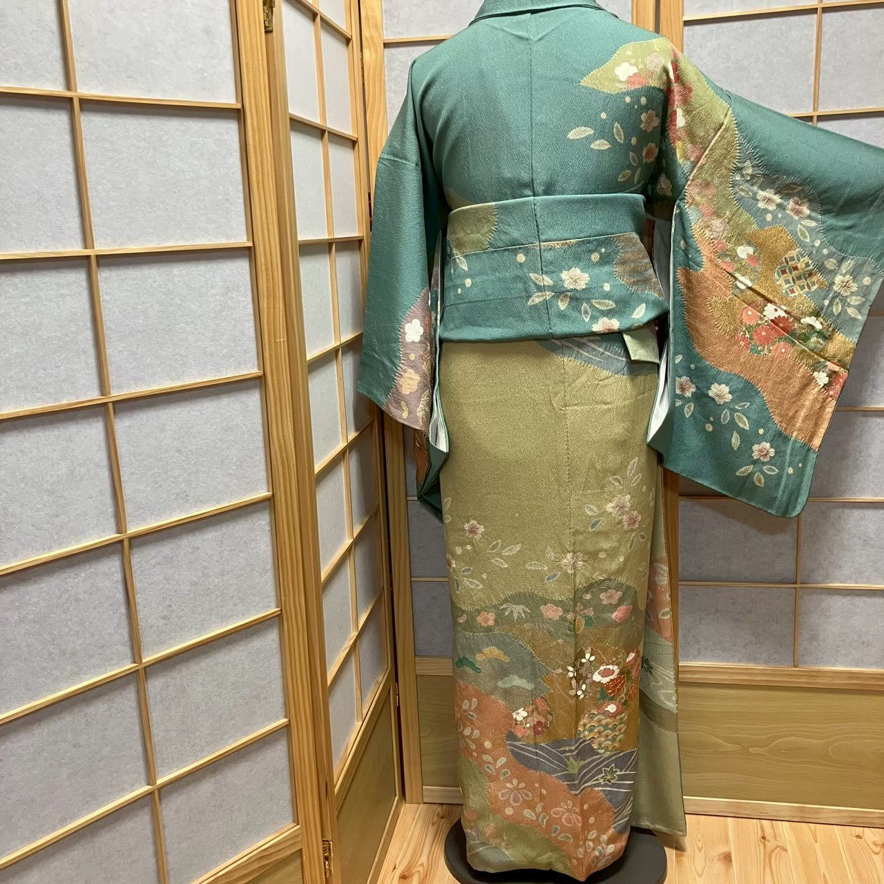 8080# Japanese Kimono Vintage Womens Silk Fabric Robe Kimono only sold Shibori