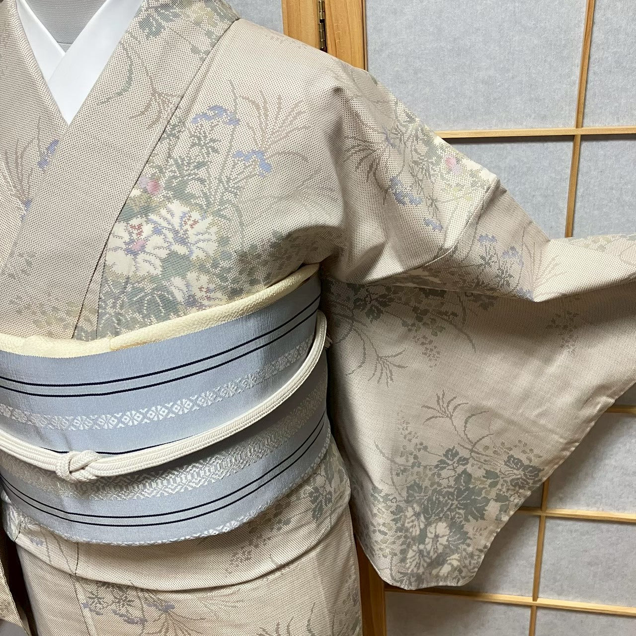8115# Japanese Kimono Vintage Womens Silk Pongee Fabric Robe Kimono only sold