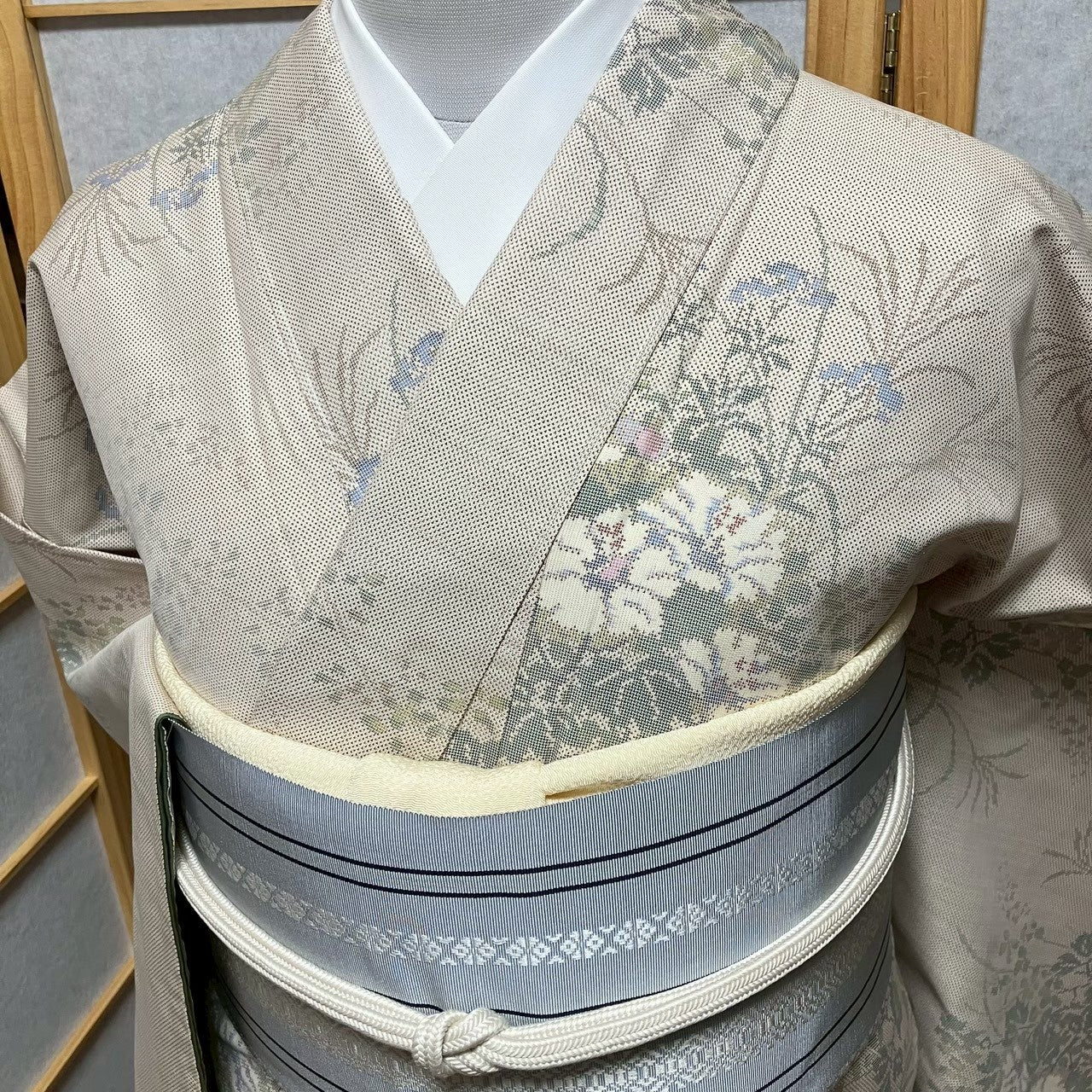 8115# Japanese Kimono Vintage Womens Silk Pongee Fabric Robe Kimono only sold