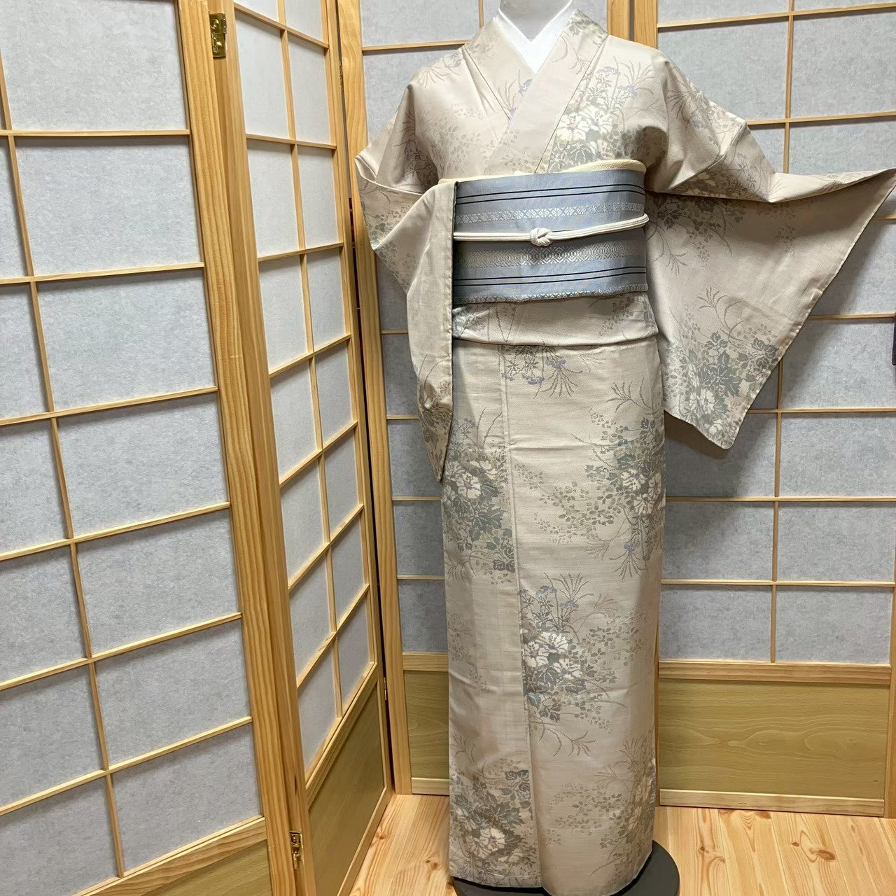 8115# Japanese Kimono Vintage Womens Silk Pongee Fabric Robe Kimono only sold