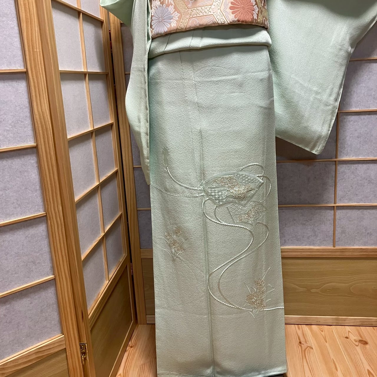 8116# Japanese Plain Kimono Vintage Womens Silk Fabric Robe Kimono only sold