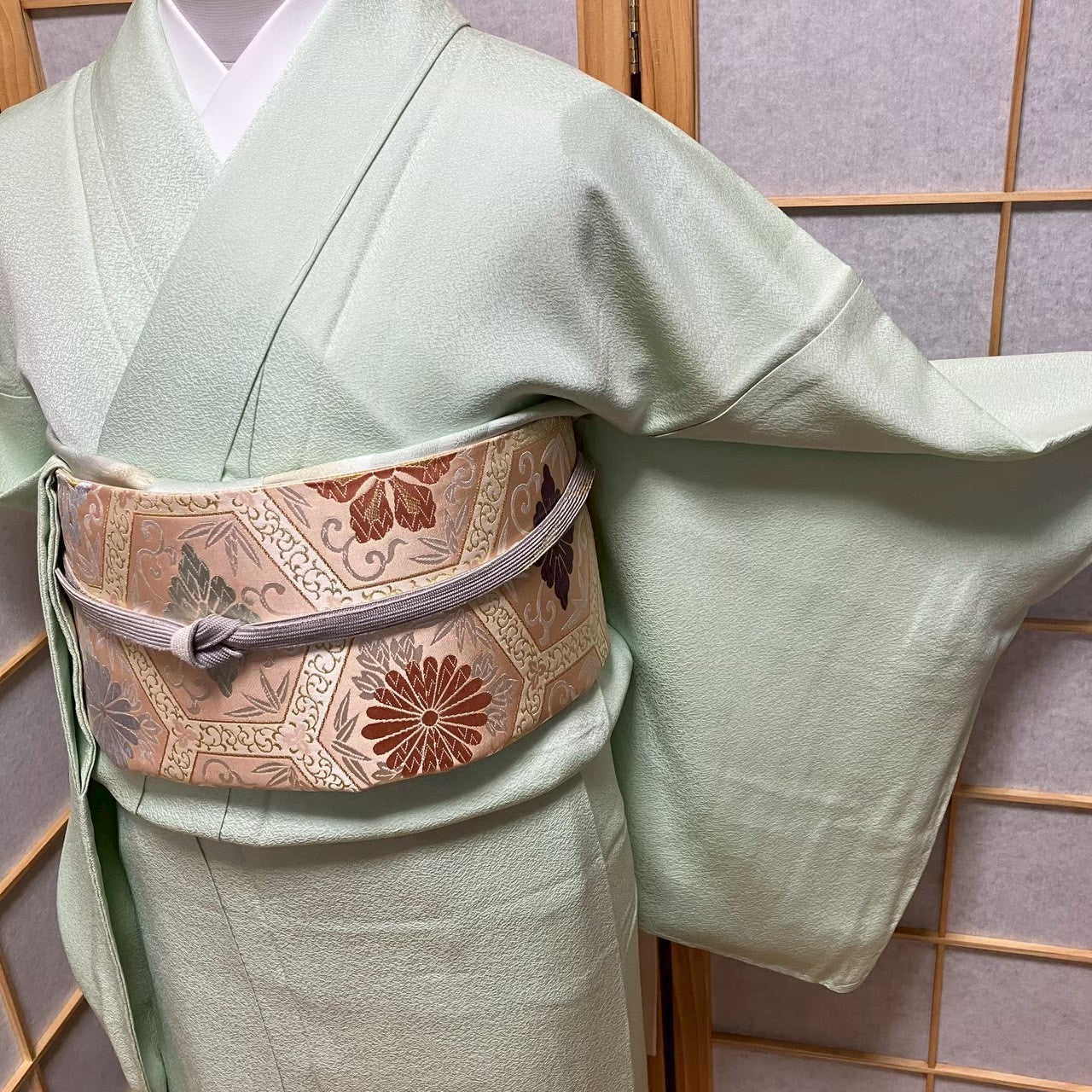 8116# Japanese Plain Kimono Vintage Womens Silk Fabric Robe Kimono only sold