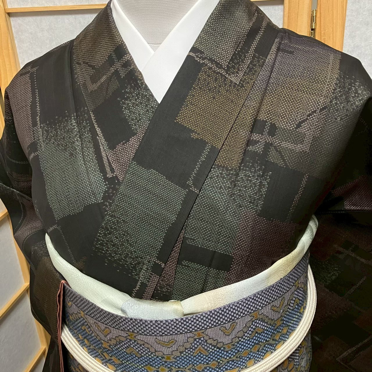 8117# Japanese Kimono Vintage Womens Silk Pongee Fabric Robe Kimono only sold