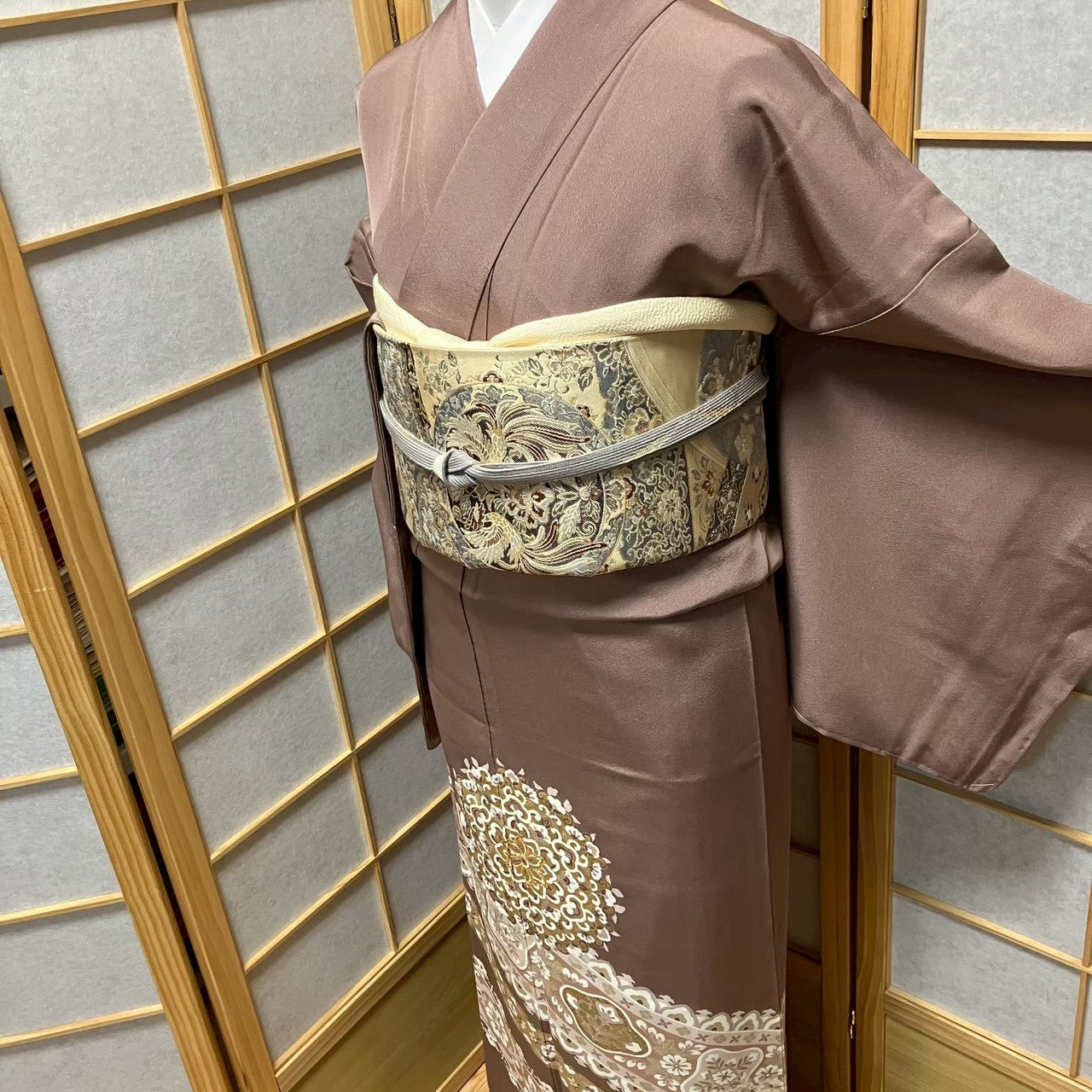 8118# Japanese Tomesode Kimono Vintage Womens Silk Fabric Robe Kimono only sold
