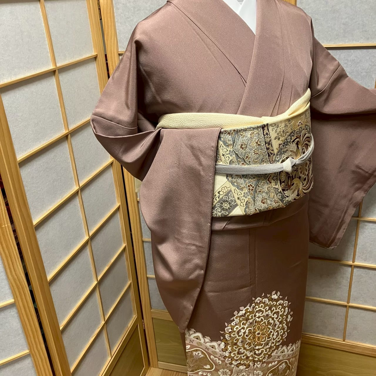 8118# Japanese Tomesode Kimono Vintage Womens Silk Fabric Robe Kimono only sold