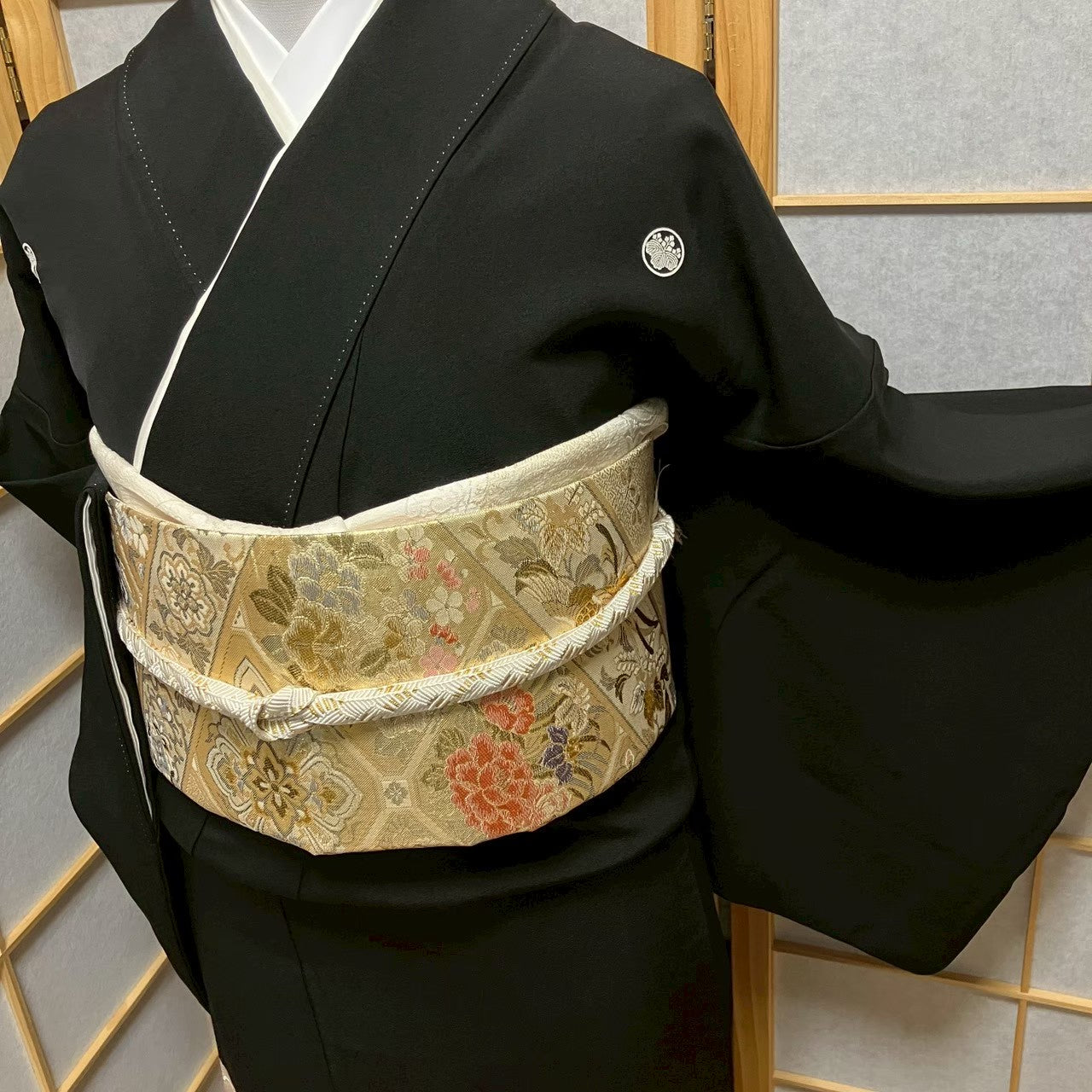 8119# Japanese Tomesode Kimono Vintage Womens Silk Fabric Robe Kimono only sold