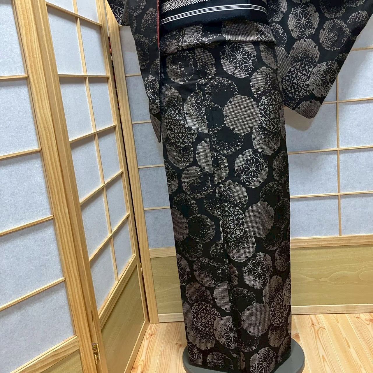 8096# Japanese Kimono Vintage Womens Silk Pongee Fabric Robe Kimono only sold