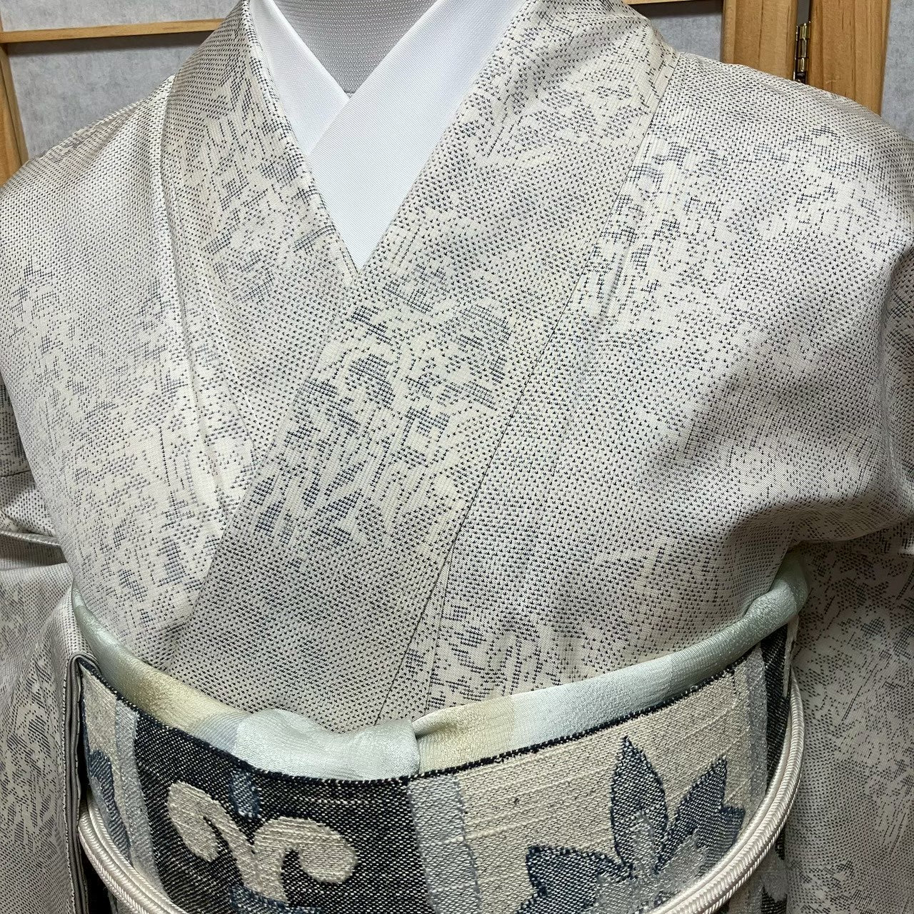 8121# Japanese Kimono Vintage Womens Silk Pongee Fabric Robe Kimono only sold