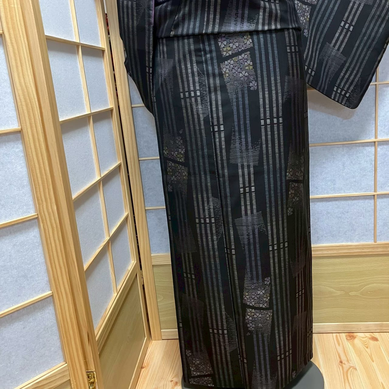 8122# Japanese Kimono Vintage Womens Silk Pongee Fabric Robe Kimono only sold