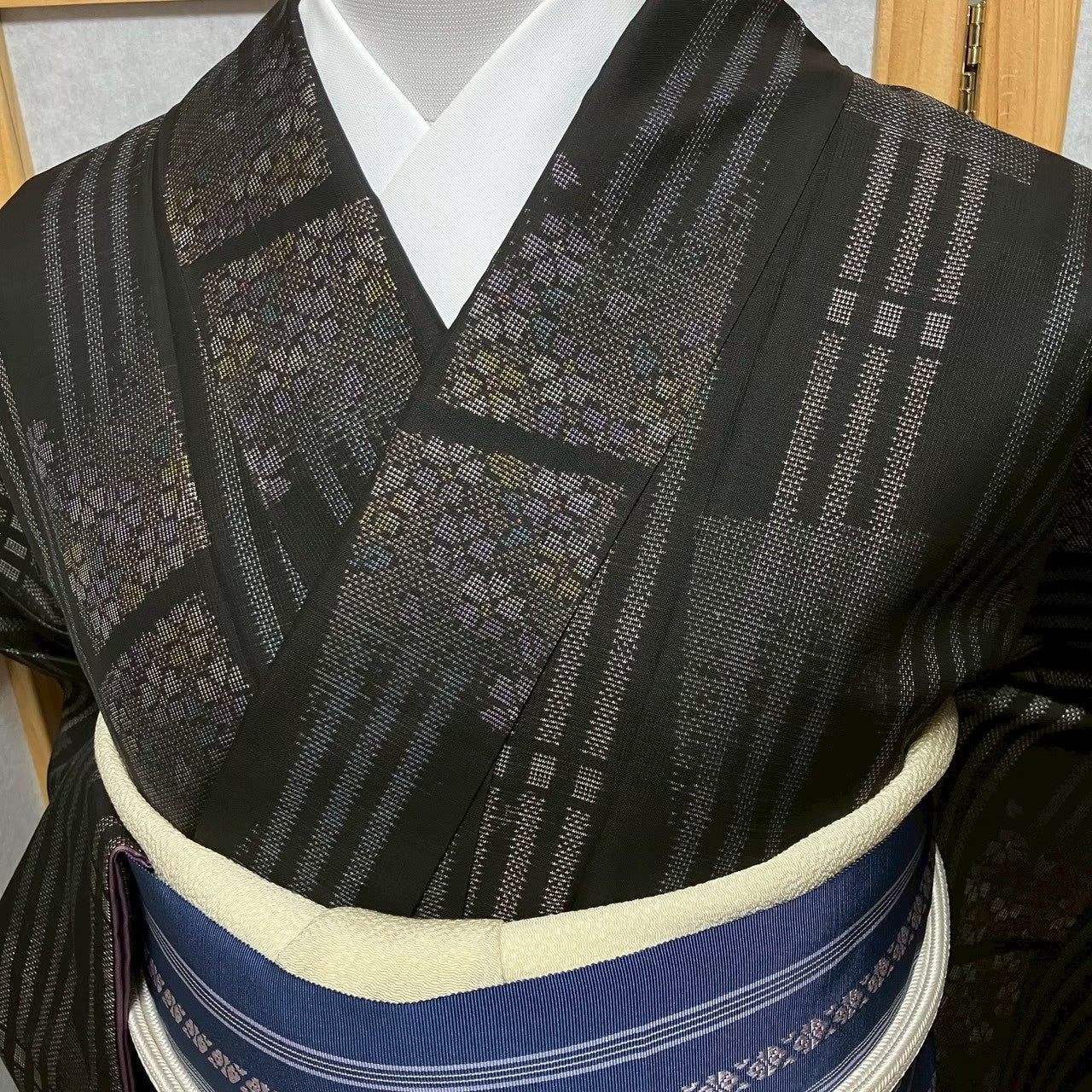 8122# Japanese Kimono Vintage Womens Silk Pongee Fabric Robe Kimono only sold