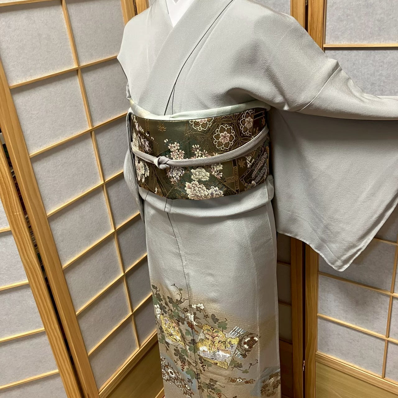 8124# Japanese Tomesode Kimono Vintage Womens Silk Fabric Robe Kimono only sold