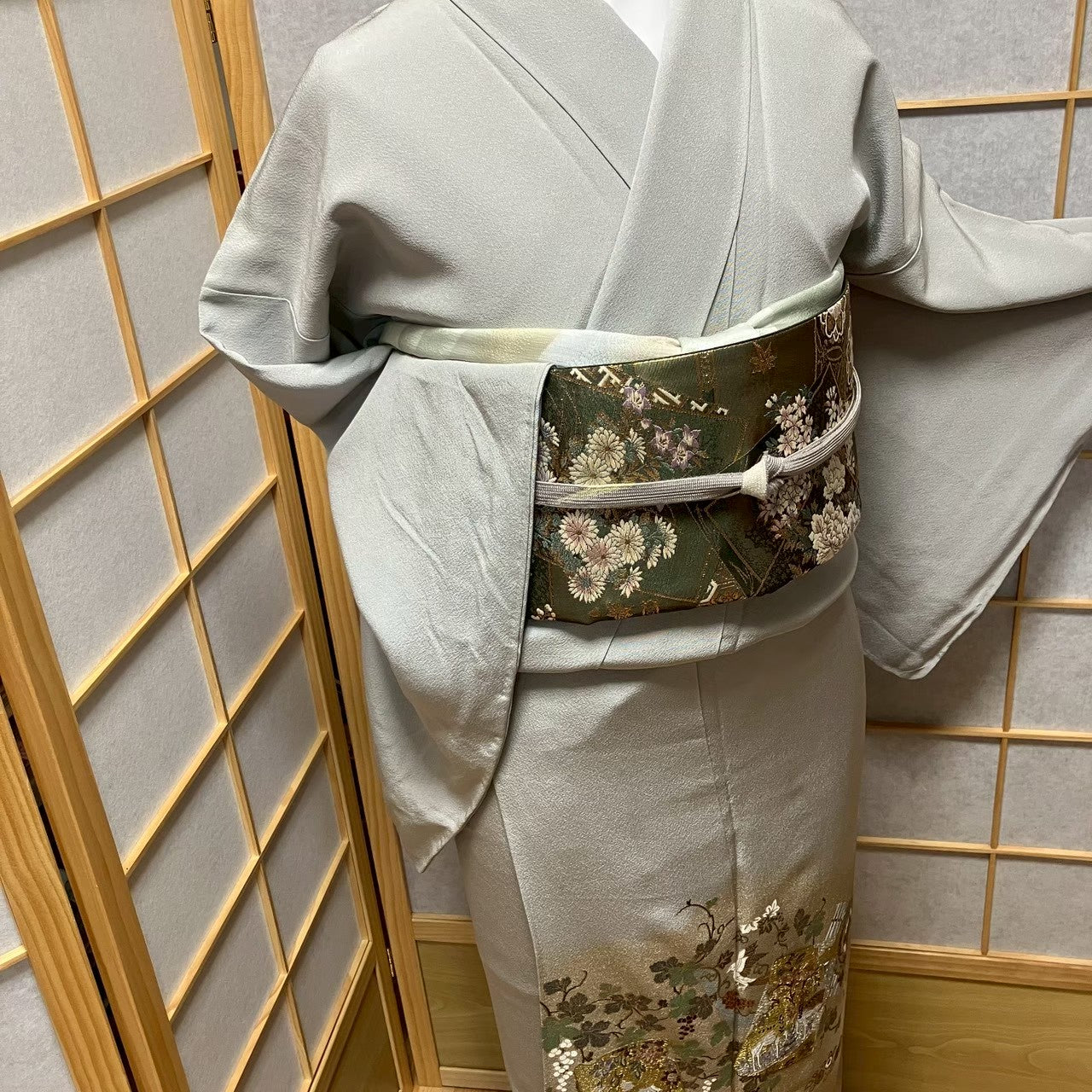 8124# Japanese Tomesode Kimono Vintage Womens Silk Fabric Robe Kimono only sold