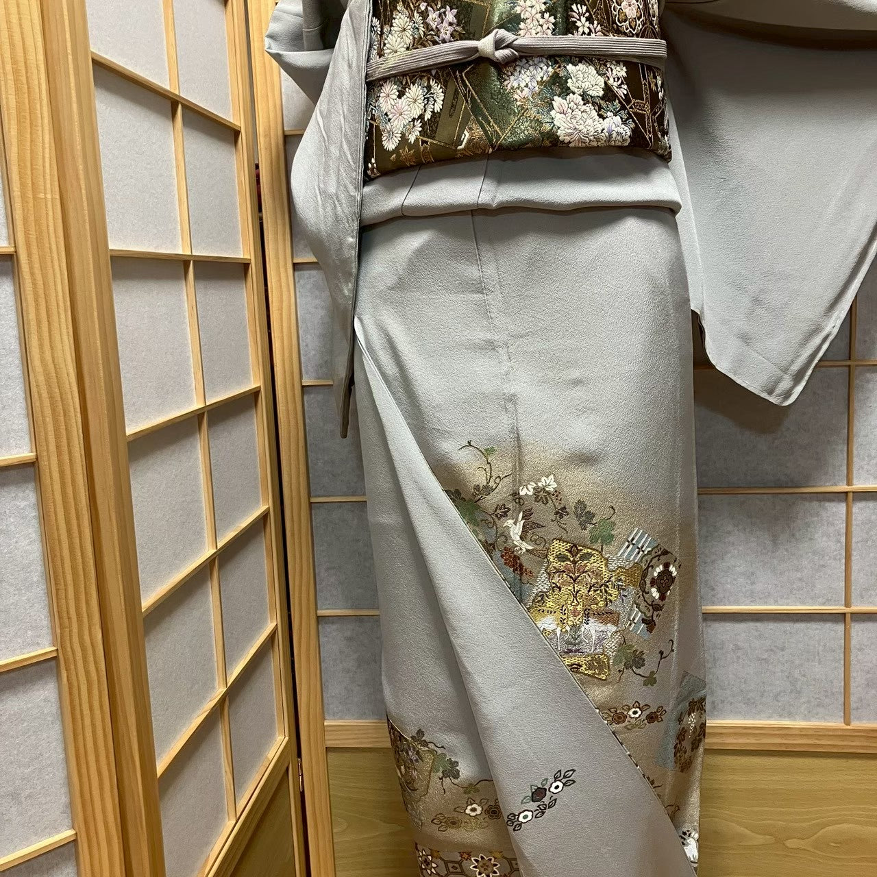 8124# Japanese Tomesode Kimono Vintage Womens Silk Fabric Robe Kimono only sold