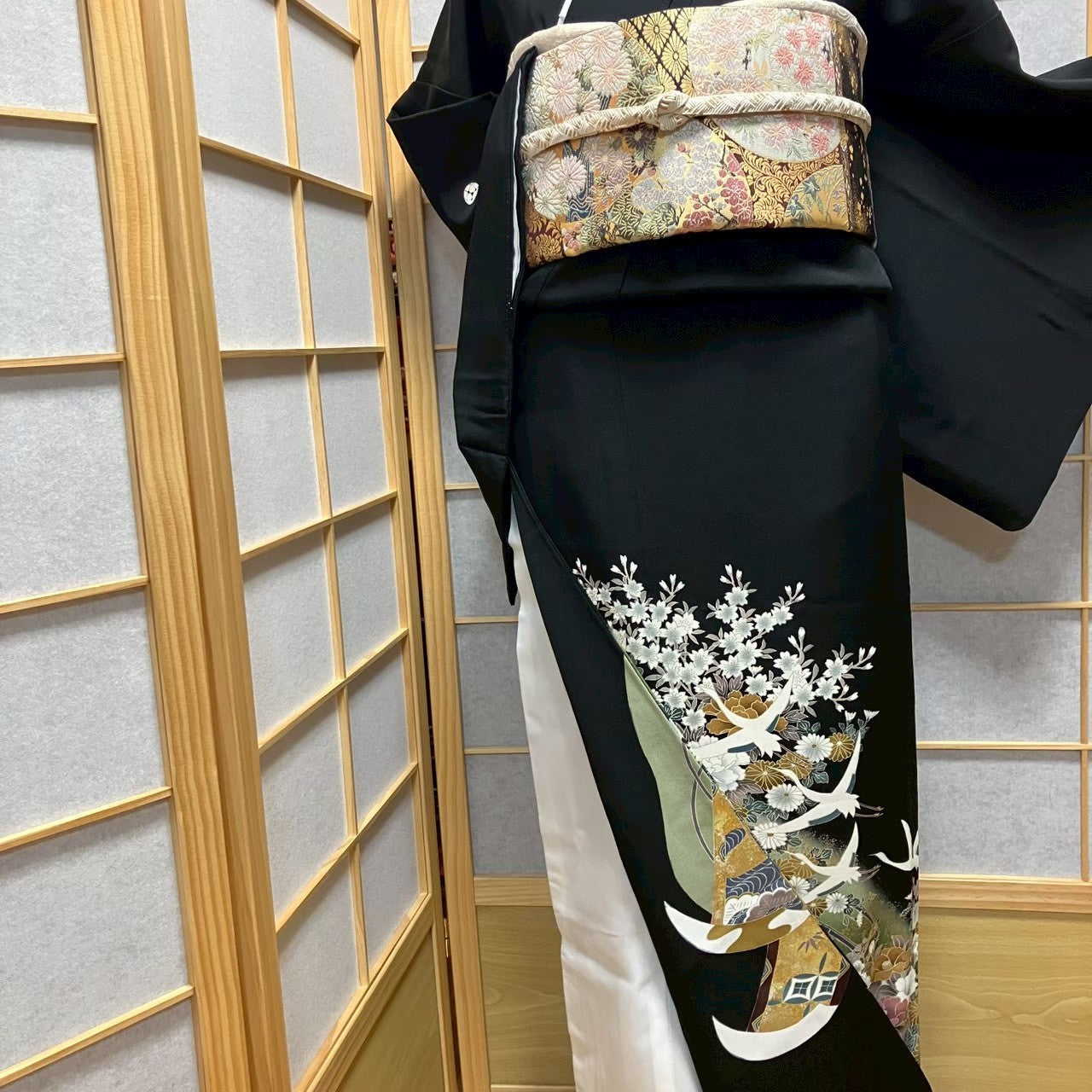 8108# Japanese Tomesode Kimono Vintage Womens Silk Fabric Robe Kimono only sold
