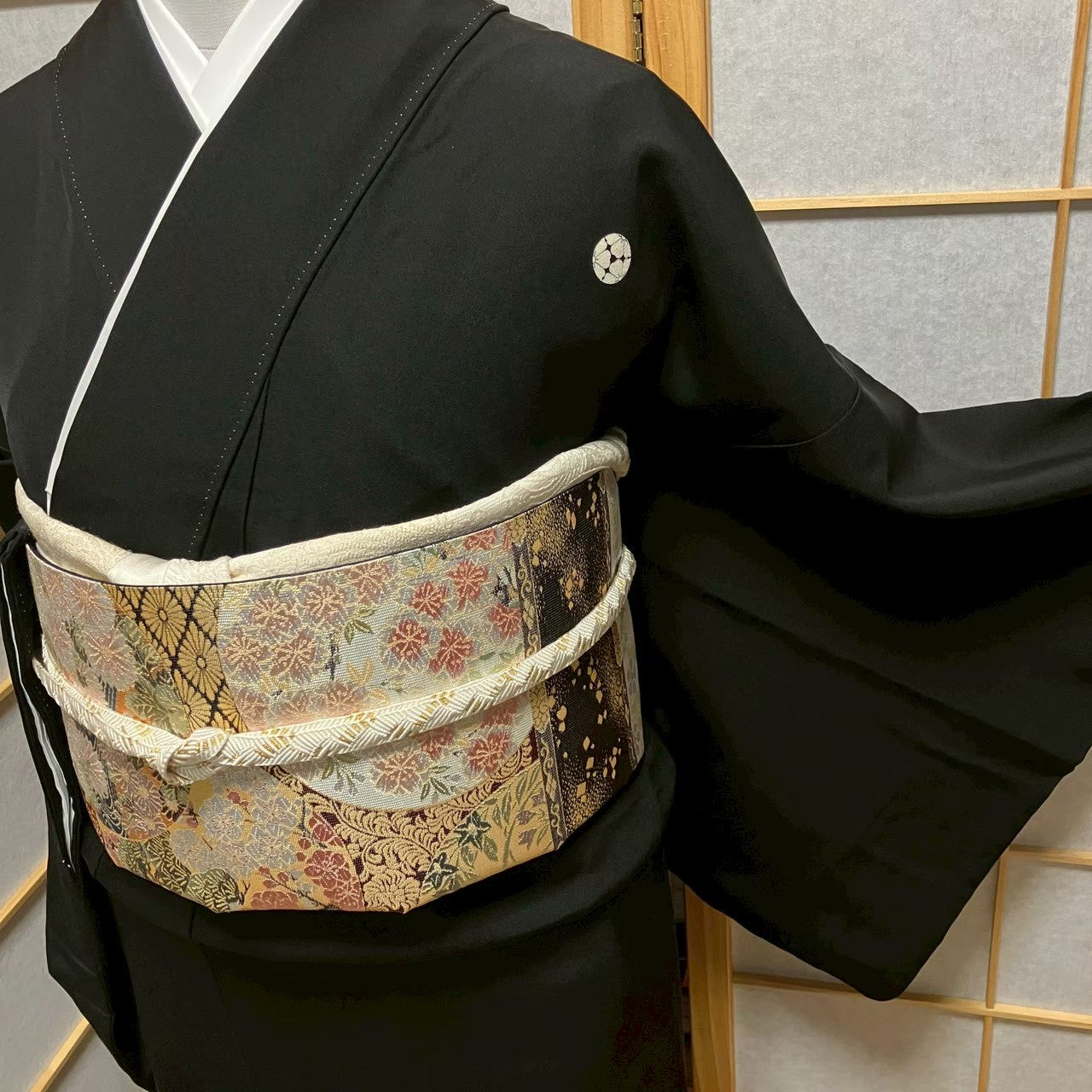 8108# Japanese Tomesode Kimono Vintage Womens Silk Fabric Robe Kimono only sold