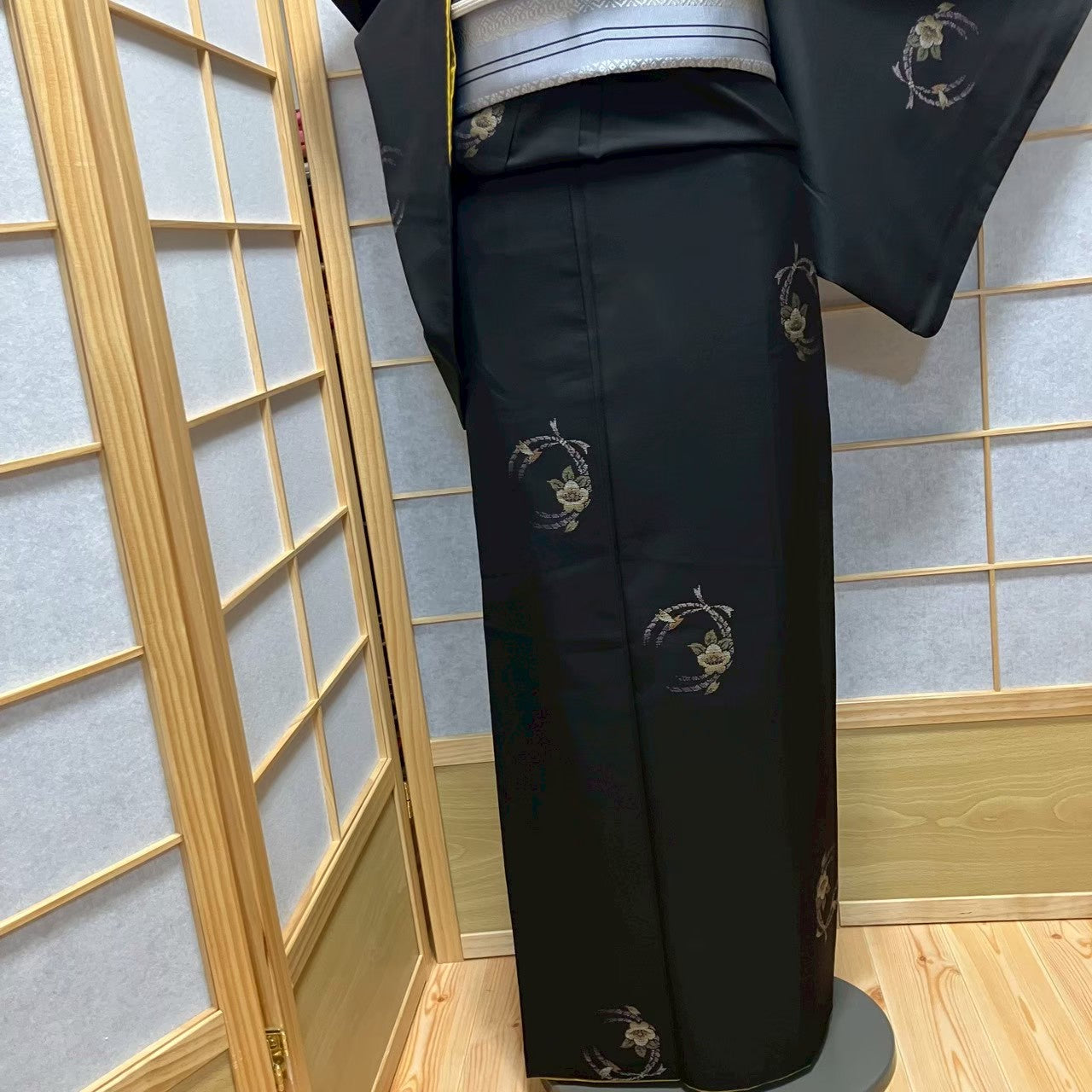8109# Japanese Kimono Vintage Womens Silk Pongee Fabric Robe Kimono only sold