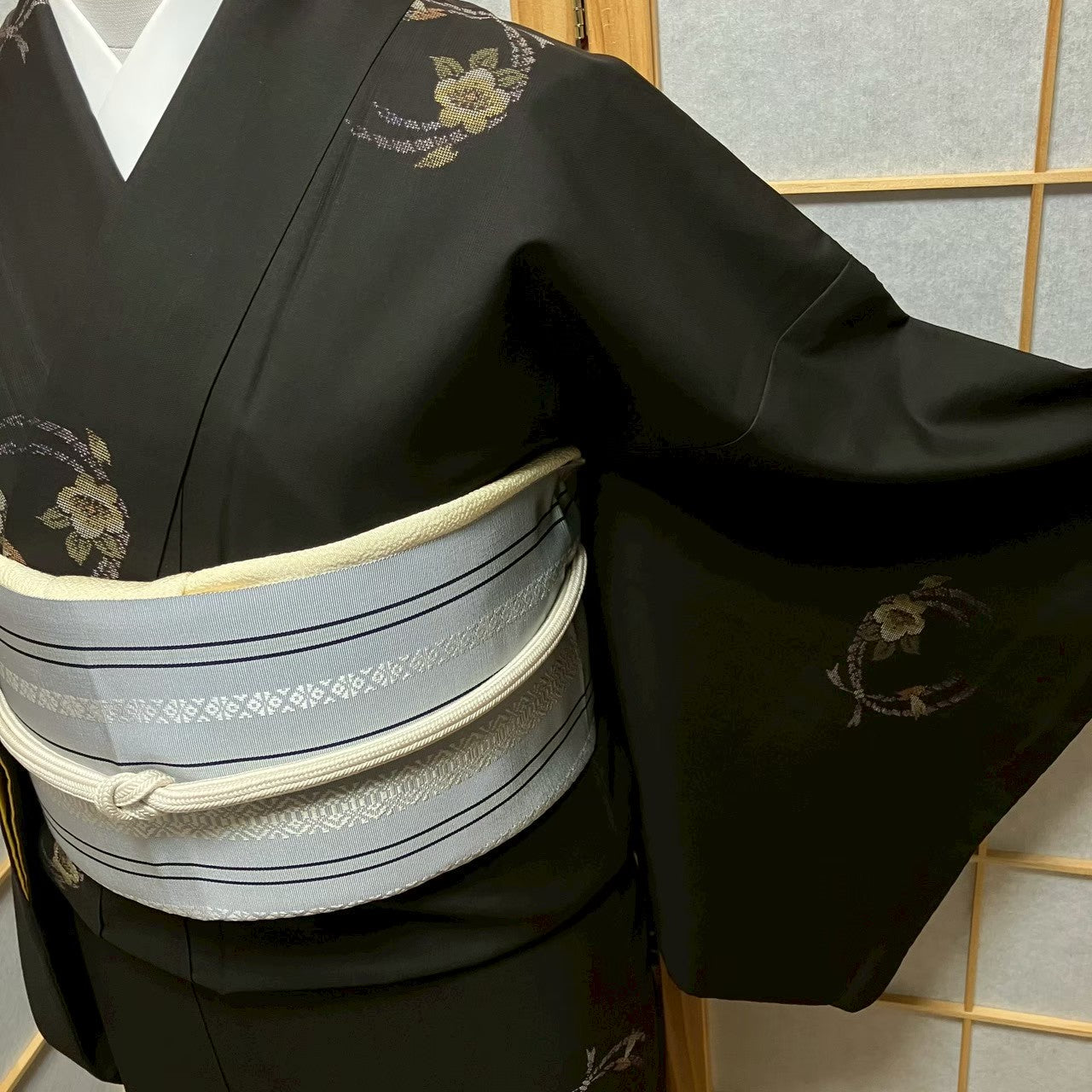 8109# Japanese Kimono Vintage Womens Silk Pongee Fabric Robe Kimono only sold