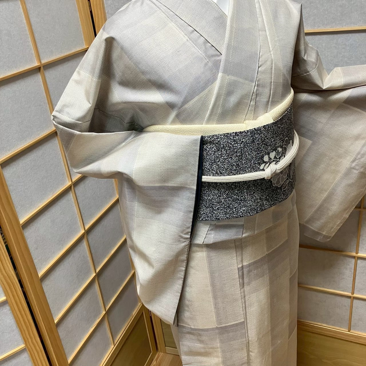 8110# Japanese Kimono Vintage Womens Silk Pongee Fabric Robe Kimono only sold