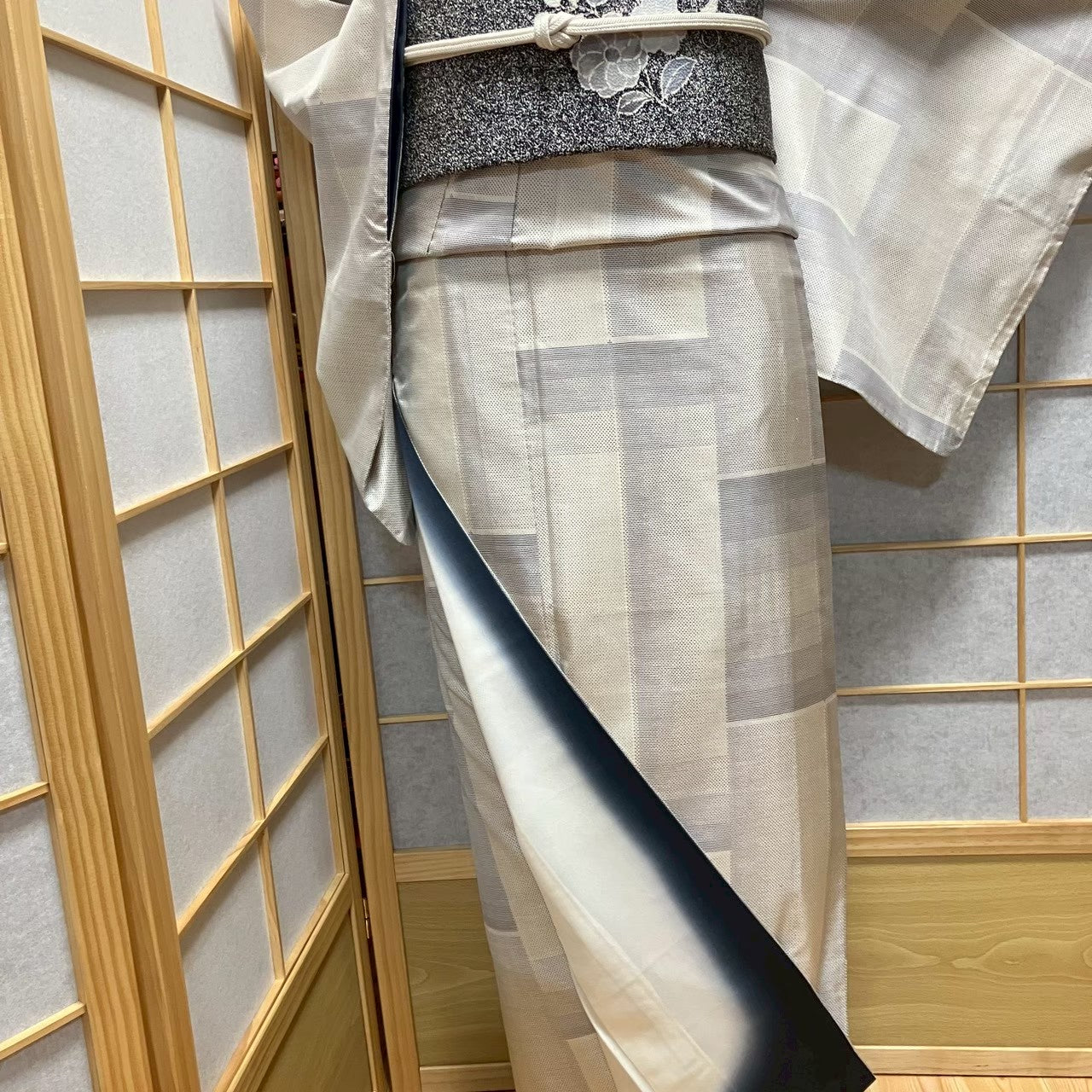 8110# Japanese Kimono Vintage Womens Silk Pongee Fabric Robe Kimono only sold