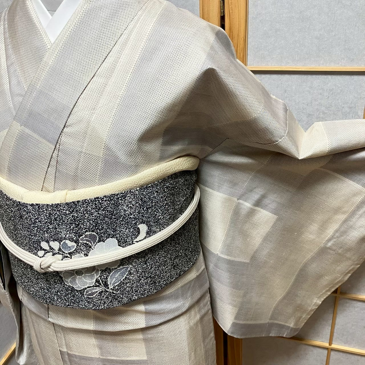 8110# Japanese Kimono Vintage Womens Silk Pongee Fabric Robe Kimono only sold