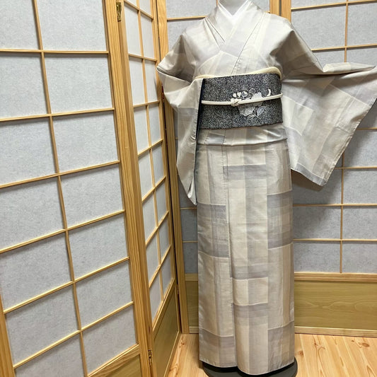8110# Japanese Kimono Vintage Womens Silk Pongee Fabric Robe Kimono only sold